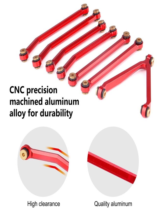 AllinRC High Clearance Chassis Links Set for SCX24 Bronco JLU C10 AXI00001 AXI00002 Axial 1/24 RC Crawler Car (Red) - Image 3