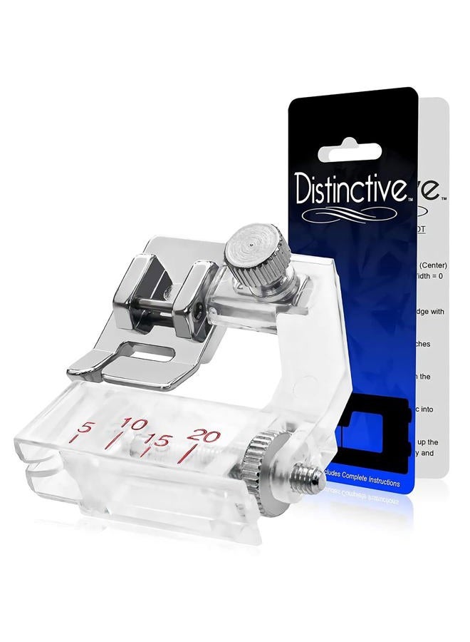 Distinctive Tape Binding Sewing Machine Presser Foot - Fits All Low Shank Snap-On Singer, Brother, Babylock, Euro-Pro, Janome, Kenmore, White, Juki, New Home, Simplicity, Elna and More! - Image 1