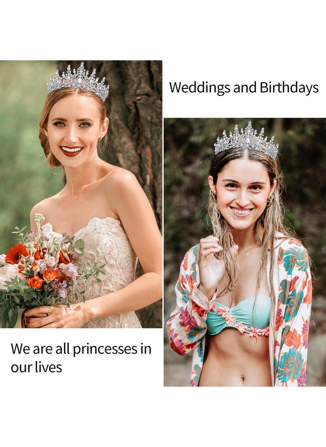 Velscrun VELSCRUN Silver Crystal Birthday Queen Tiara Crowns for Women Girls Birthday Queen Headband Sash Elegant Princess Crown with Combs Hair Accessories Happy Birthday Party Decorations Mom Birthday Gift  - Image 4