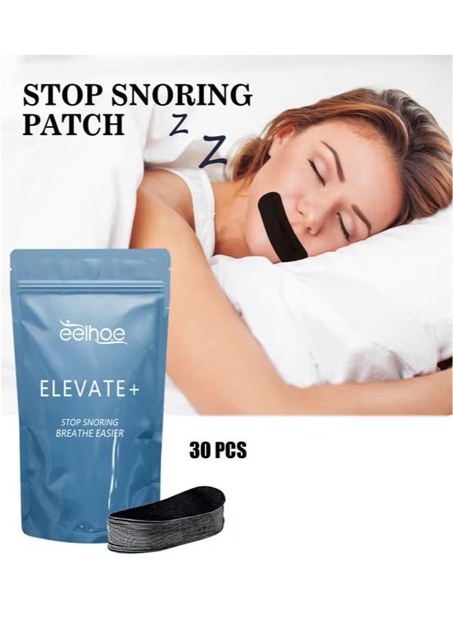 إيلهو 30 قطعة من رقعة إيقاف الشخير والتنفس بسهولة، حل فائق مضاد للشخير للرجال والنساء، يفتح الطريق للتنفس بشكل أفضل، ويقلل من الشخير، ويخفف احتقان الأنف الناتج عن نزلات البرد والحساسية - Image 1
