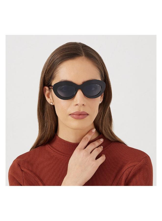 بلاك أوت بلاك آوت روزي نظارات شمسية بيضاوية للنساء مع حماية من الأشعة فوق البنفسجية أربعمائة - أسود - Image 3