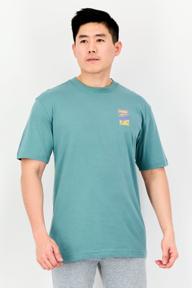 PUMA Men Sportswear Fit Short Sleeves Outdoor T-Shirt, Green - Image 1