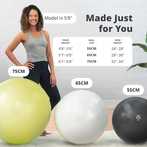 Greater Goods Yoga Ball 55cm Anti-Burst Exercise Ball for Pilates, Stability, Pregnancy & Workouts, Includes Pump, Avocado Green - Image 3