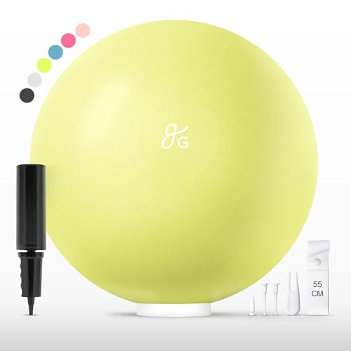 Greater Goods Yoga Ball 55cm Anti-Burst Exercise Ball for Pilates, Stability, Pregnancy & Workouts, Includes Pump, Avocado Green - Image 1