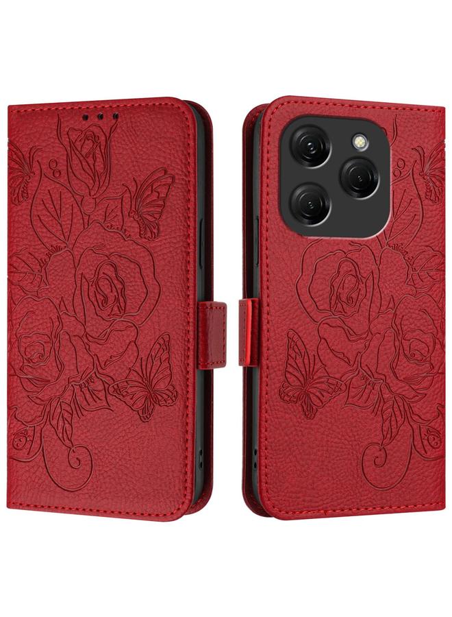 إيروريكس جراب هاتف Tecno Spark 20 Pro من الجلد المنقوش باللون الوردي بتقنية RFID ومضاد للسرقة - Image 2