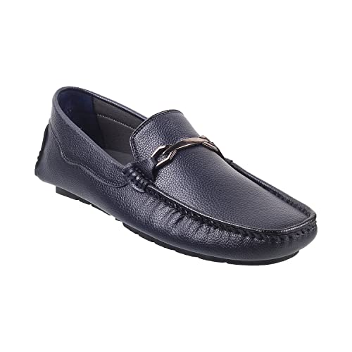 Mochi Men Blue/Navy Leather Moccasin UK/6 EU/40 (71-8697) - Image 2