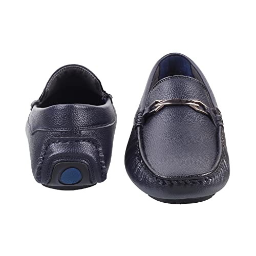 Mochi Men Blue/Navy Leather Moccasin UK/6 EU/40 (71-8697) - Image 5