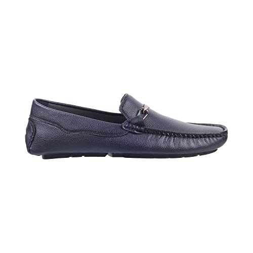 Mochi Men Blue/Navy Leather Moccasin UK/6 EU/40 (71-8697) - Image 3