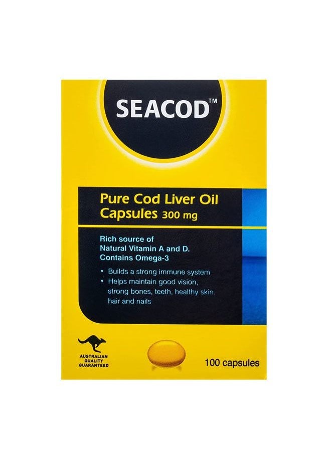 SEACOD Pure Cod Liver Oil Capsules 300 mg 100 capsules  - Image 2