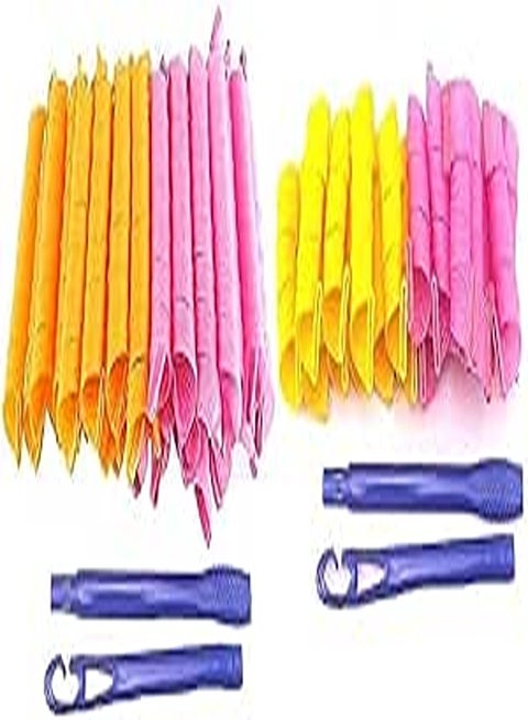 Plastic Magic Manual Curler for Hair Styling - 18 Pieces