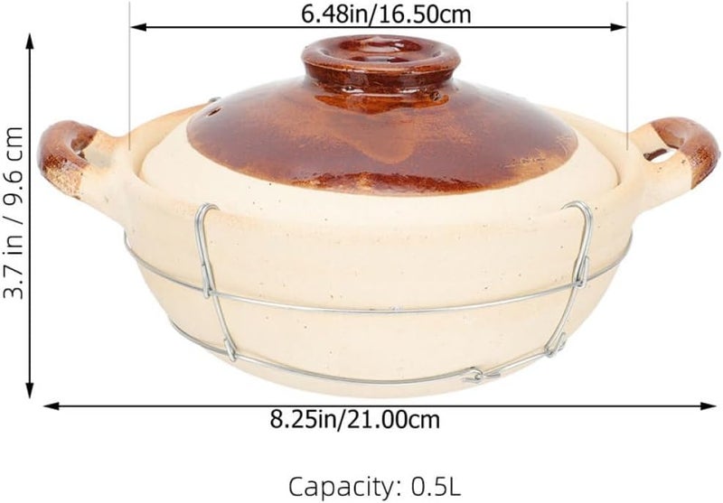 VICASKY 2pcs White Chinese Ceramic Pot with Handle 0.5l Single-handle Casserole for Cooking Rice and Stews, Home Kitchen Oven-safe Traditional Cookware - Image 2