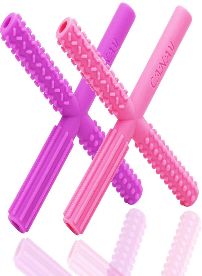 CANAY X Hollow Chew Tubes Sensory Chew Toys for Autistic Children(2 Pack), Alt. to Chew Necklaces for Sensory Kids, Teething, Oral Motor Stimulation, ADHD, SPD - Image 1