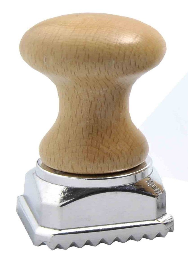 Eppicotispai Aluminum Square Ravioli Ejector Stamp with Beechwood Handle, 1-3/4-Inch - Image 1