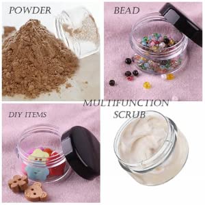 RIGJAK RIGJAK Multipurpose Frosted Glass Empty JarContainer with Black Cap 50GR 50ml for Beauty Cream Blends Skin Care Hair Care Travel Toners Lip Balm Cosmetic etc Transparent Pack of 2  - Image 4