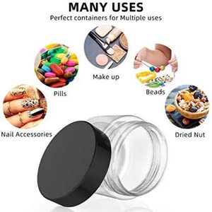 RIGJAK RIGJAK Multipurpose Frosted Glass Empty JarContainer with Black Cap 50GR 50ml for Beauty Cream Blends Skin Care Hair Care Travel Toners Lip Balm Cosmetic etc Transparent Pack of 2  - Image 3