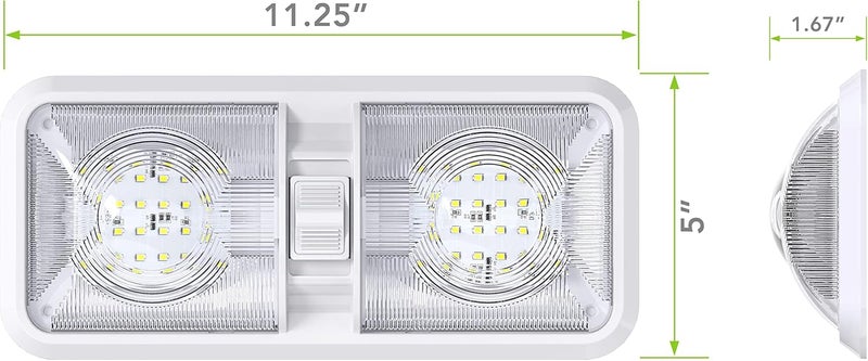 Leisure LED 5 Pack RV Ceiling Double Dome Light Fixture - Image 2