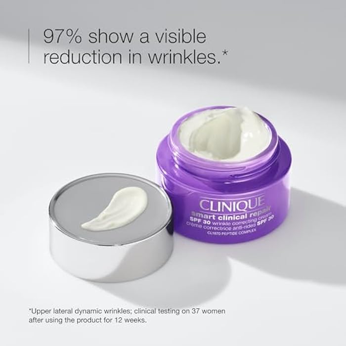 Clinique Smart Clinical Repair Broad Spectrum SPF 30 Wrinkle Correcting Cream with Peptides, Hyaluronic Acid + Glycerin | Protecting + Repairing - Image 2