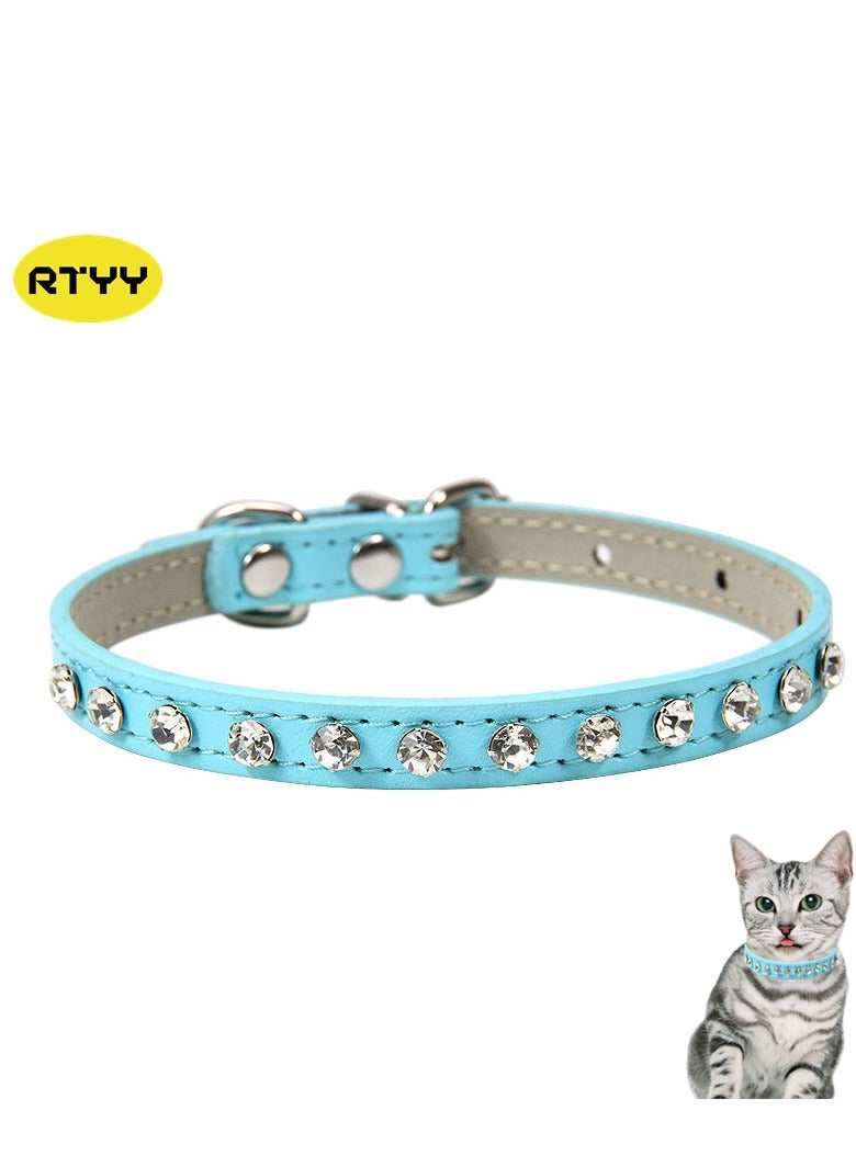 RTYY Cat Collar, Diamond And Rhinestone Pet Leather Collar, Adjustable Collar, Cat And Dog Small Pet Necklace Jewelry - Image 1