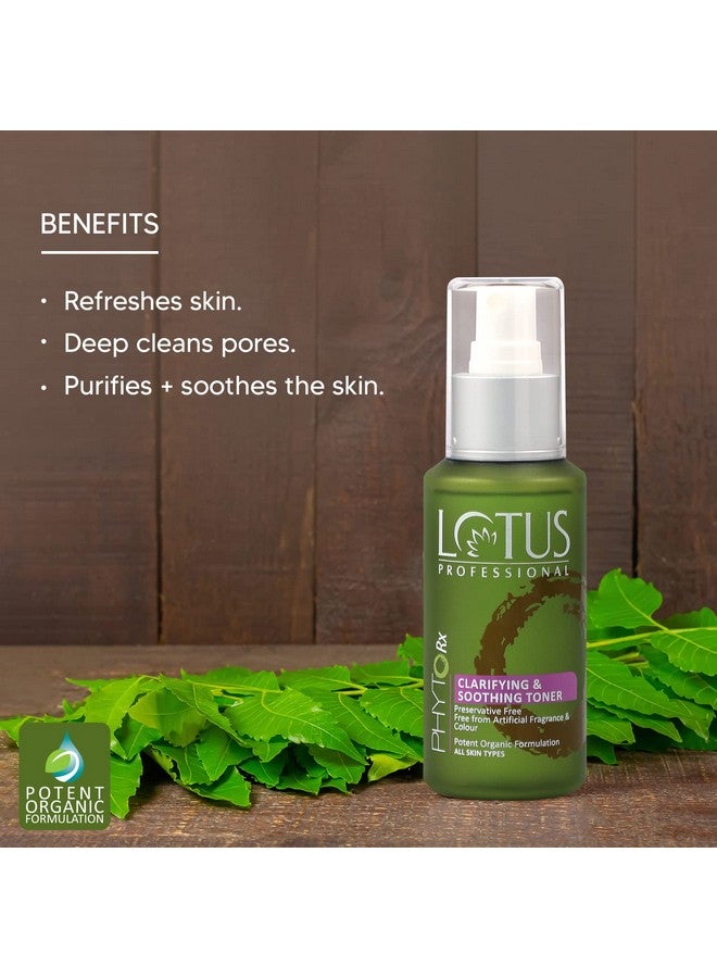 Lotus Professional Phytorx Clarifying & Soothing Daily Toner, Neem, Vitamin C, Refreshing, Preservative Free, 100 Ml  - Image 2