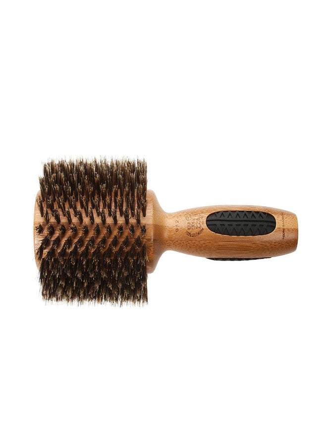 Bass Brushes | P Series | Straighten & Curl Round Hair Brush | Deluxe Length Styling Head | Natural Bristle | Pure Bamboo Handle | Large Barrel | Model P104 - Image 2