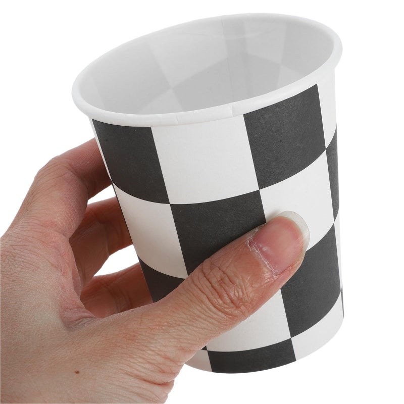 Homoyoyo 20pcs Racing Party Paper Cups 250ml Checkered Disposable Beverage Supplies - Image 4