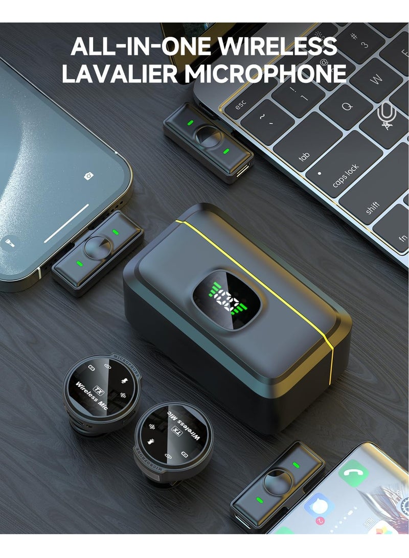 2 Pcs Professional Wireless Lavalier Microphone for iPhone iPad Android PC Camera with Adapter Included Noise Reduction Plug-Play Clip on Lapel Mic for YouTube, Recording, Vlogging, Live Streaming image 9