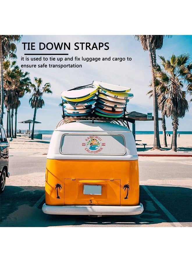 Loquat 6 Pcs Lashing Strap 2.5cmx2.5M, Cam Buckle Tie Down Straps Heavy Duty Secure Straps up to 100KGS Capacity for Bicycles, Motorcycle, SUP, Kayak, Canoe, Trailer, Cargo, Truck, Luggage - Image 4