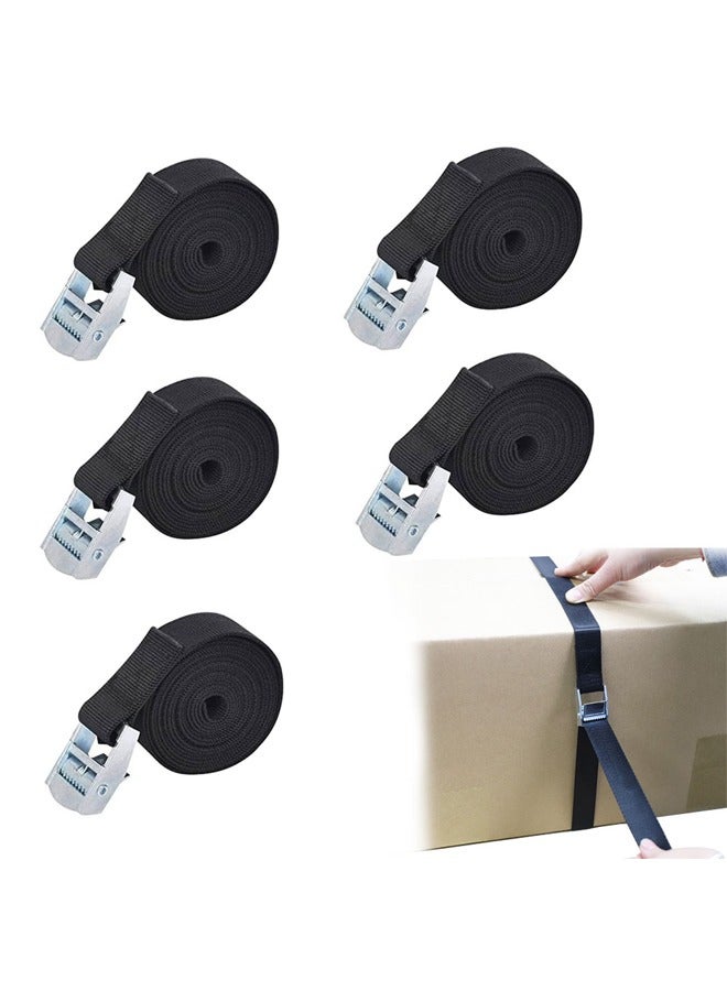 Loquat 6 Pcs Lashing Strap 2.5cmx2.5M, Cam Buckle Tie Down Straps Heavy Duty Secure Straps up to 100KGS Capacity for Bicycles, Motorcycle, SUP, Kayak, Canoe, Trailer, Cargo, Truck, Luggage - Image 1