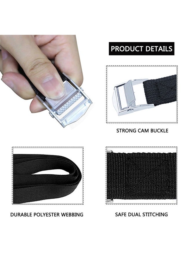 Loquat 6 Pcs Lashing Strap 2.5cmx2.5M, Cam Buckle Tie Down Straps Heavy Duty Secure Straps up to 100KGS Capacity for Bicycles, Motorcycle, SUP, Kayak, Canoe, Trailer, Cargo, Truck, Luggage - Image 3