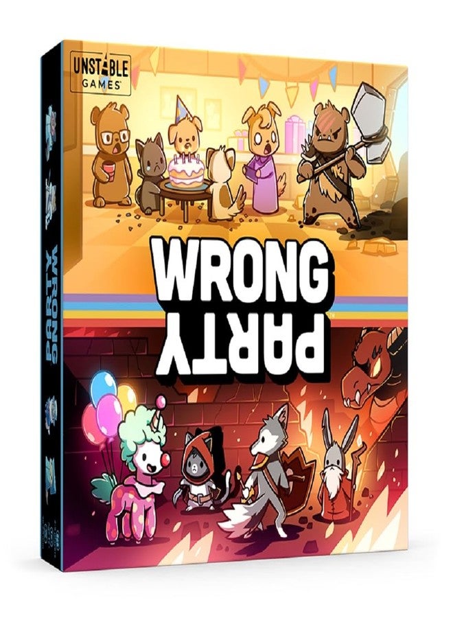 Unstable Games - Wrong Party Base Game - Delightfully quirky card game for tweens, teens, & adults - Draft style deck-building game - 2-5 players ages 12+ for game night - Image 1