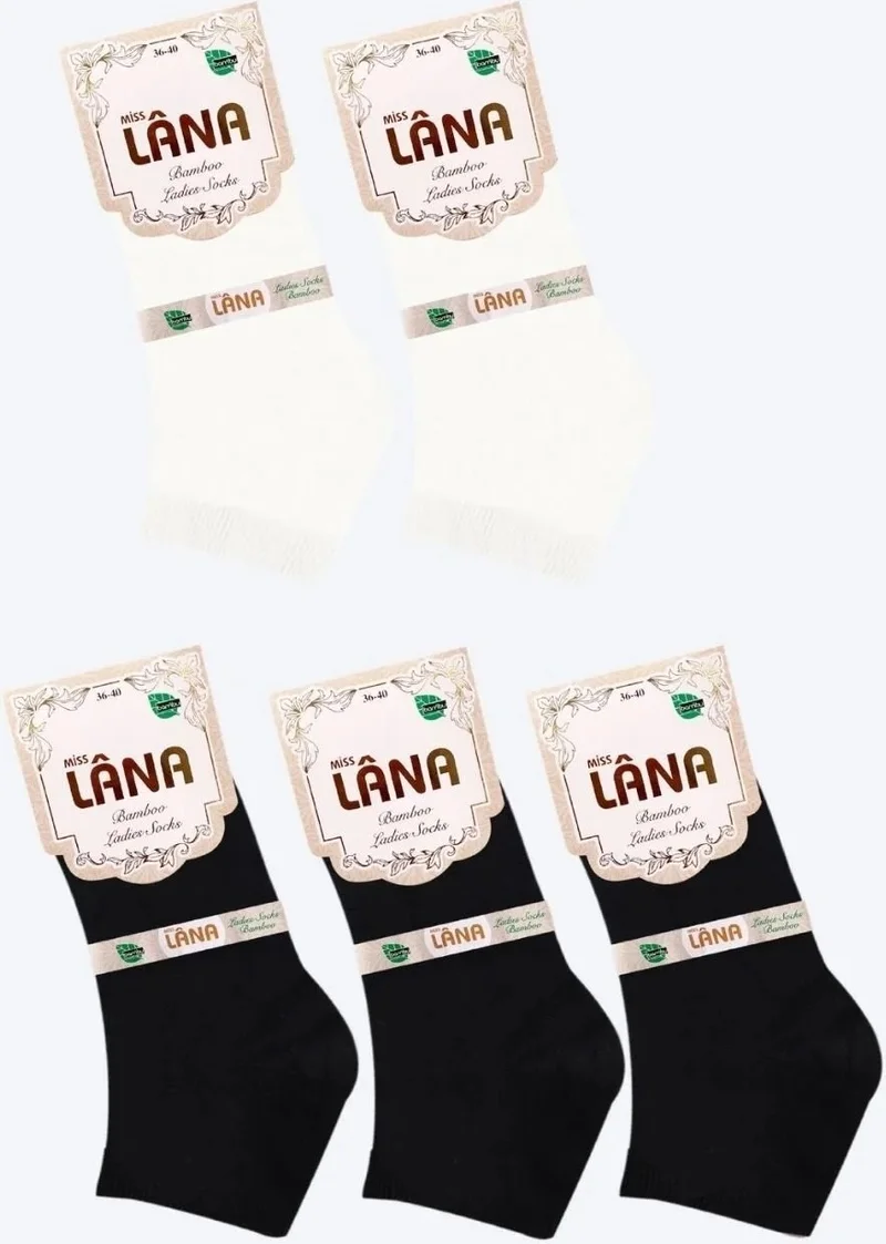 Kral Socks Women's Quality Bamboo Booties Socks (5 Pieces) Seamless Invisible Perfumed Short Model Socks