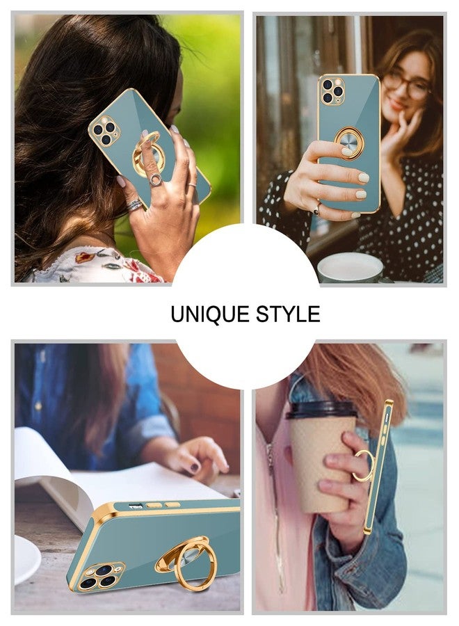 بنتوبين جراب BENTOBEN متوافق مع iPhone 11 Pro مع حامل حلقي 360 درجة، مقاوم للصدمات، نحيف، مزود بحامل مغناطيسي، مناسب للسيارة، جراب حماية للهاتف للرجال والنساء، متوافق مع iPhone 11 Pro مقاس 5.8 بوصة، أزرق رمادي/ذهبي - Image 5