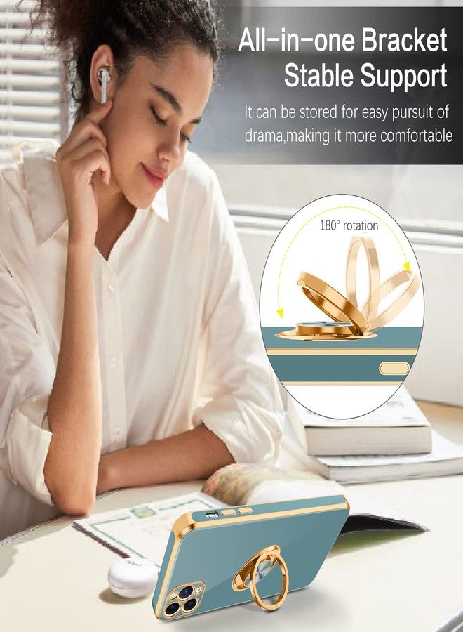 بنتوبين جراب BENTOBEN متوافق مع iPhone 11 Pro مع حامل حلقي 360 درجة، مقاوم للصدمات، نحيف، مزود بحامل مغناطيسي، مناسب للسيارة، جراب حماية للهاتف للرجال والنساء، متوافق مع iPhone 11 Pro مقاس 5.8 بوصة، أزرق رمادي/ذهبي - Image 4