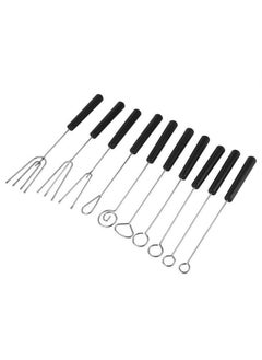 TOPINCN 10Pcs Chocolate Dipping Fork Set Baking Supplies Stainless Steel Fondue Forks Diy Decorating Tool Set  - Image 1