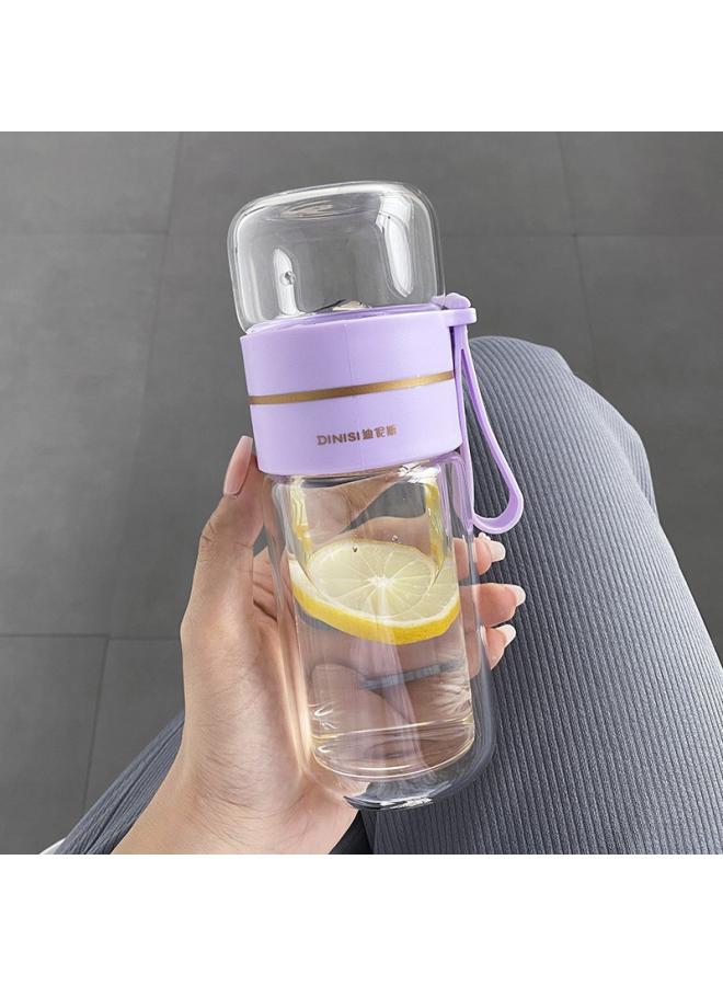 بيوينتي Cup Glass Double-layer Ulated Glass Water Cup High Color Tea Separation Tea Tea Cup Gift Flower Tea Cup