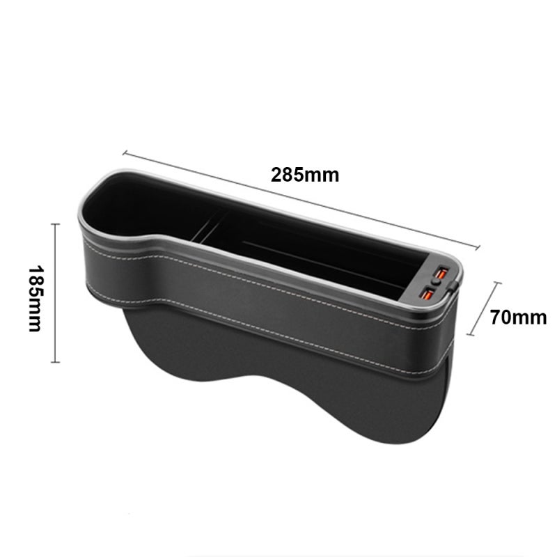 Car Seat Trough Filler Organizer with USB LED Lights, Cup Holder Car Storage Box with 2 Fast-Charging Port Interior Accessory - Image 4