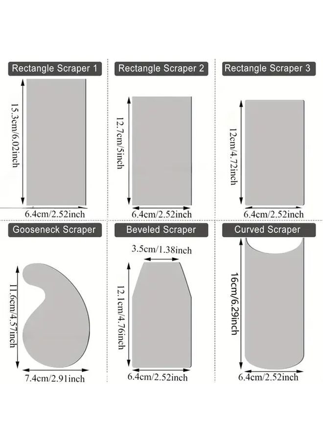 Woodworking Cabinet Scraper Set With 6 Blades Silvery Finish For Precision Tasks - Image 3