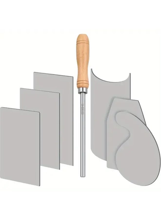 Woodworking Cabinet Scraper Set With 6 Blades Silvery Finish For Precision Tasks - Image 1
