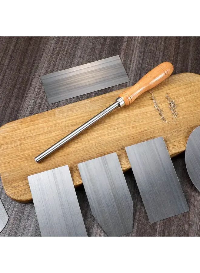 Woodworking Cabinet Scraper Set With 6 Blades Silvery Finish For Precision Tasks - Image 5
