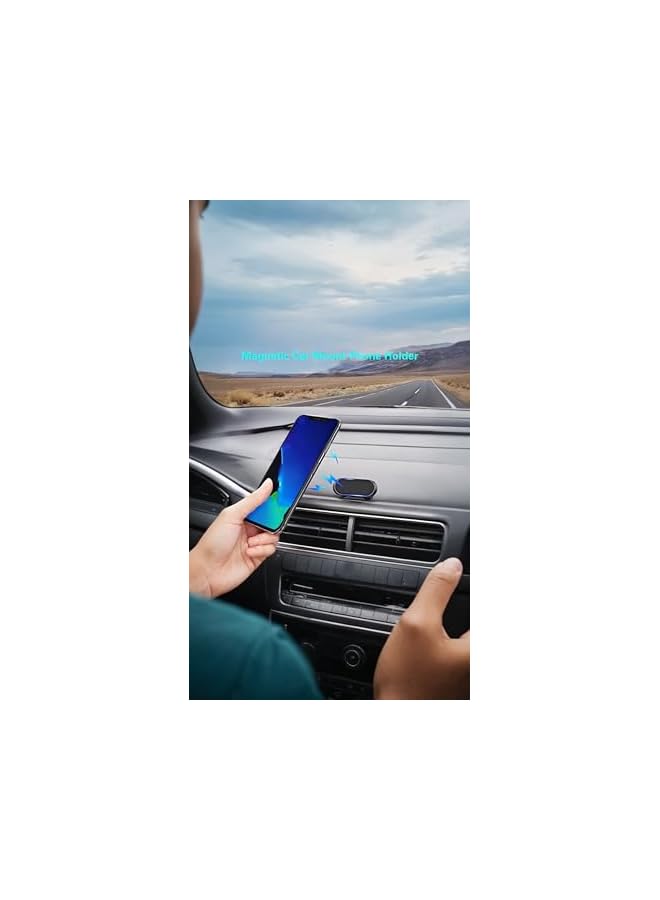 S-TOP Magnetic Car Phone Mount, 360° Rotatable & Adjustable Universal Holder Compatible for iPhone Samsung Smartphones, Adhesive Dashboard Mount, Strong Magnet Grip, Black - Image 2