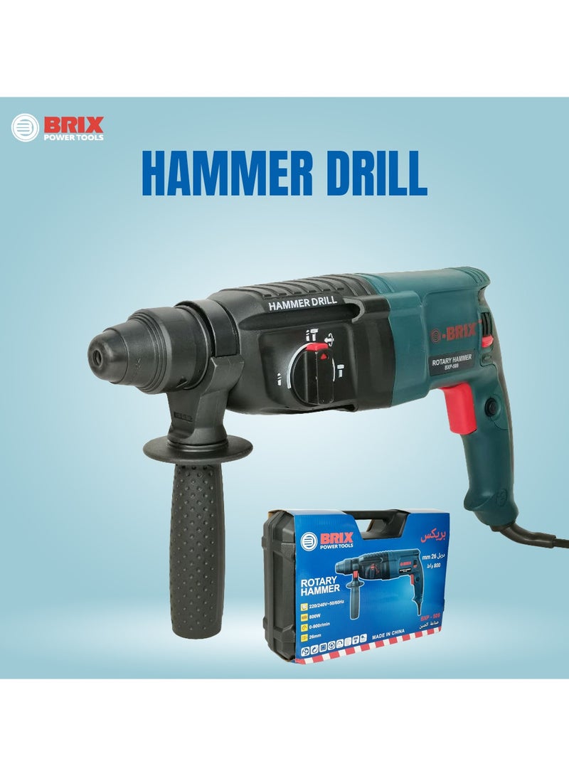 Brix High Quality Rotary Hammer Drilling Machine 26mm 220 and 240V 50/60Hz 800W 900rpm Power Drill Machine BRIX BXP508 - Image 1