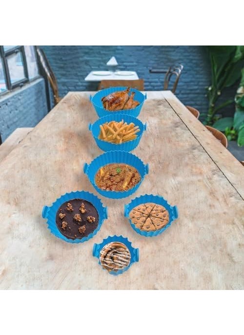 MIGORA MIGORA Air Fryer Silicone 6 Pieces Reusable air Fryer Silicone Liners Heat Resistant NonStick air Fryer Basket for air Fryer Oven Accessories  - Image 2