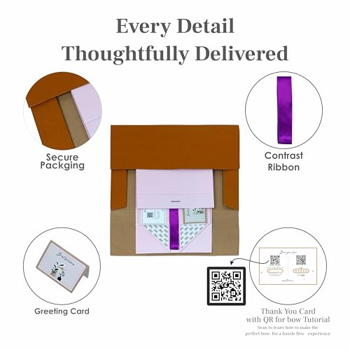 Boxotica Lavender Small Gift Box – Foldable Rigid Hamper with Ribbon & Greeting Card | 23.5×17×10 cm Reusable Keepsake Box for Jewelry, Chocolates, Weddings, Birthdays, Bridesmaid Proposals - Image 3