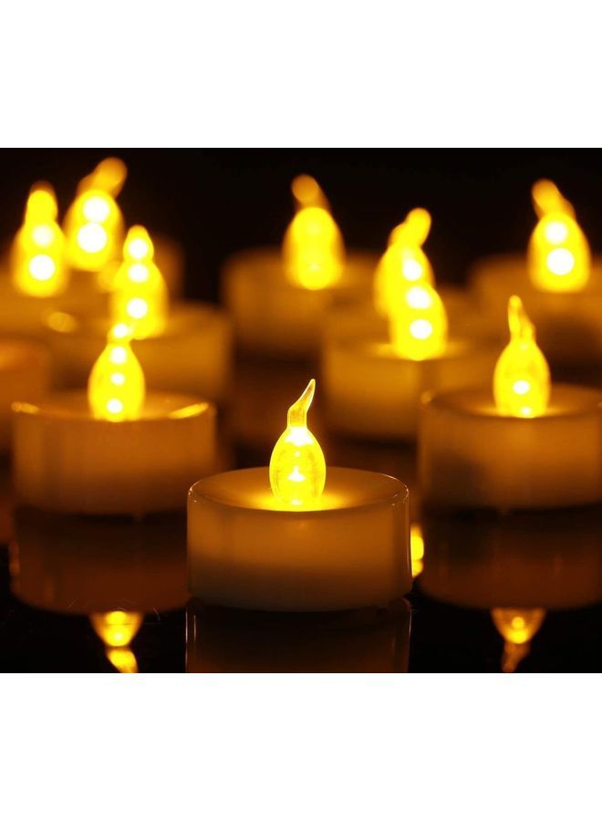 NIBEMINENT 10-Piece LED Real Wax Battery Flameless Candle Set White - Image 1