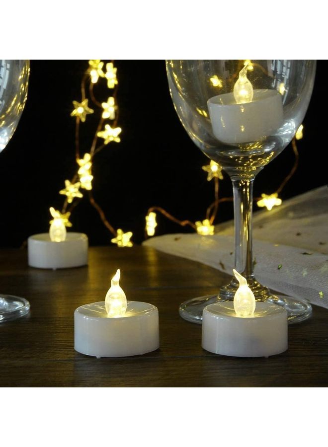 NIBEMINENT 10-Piece LED Real Wax Battery Flameless Candle Set White - Image 5