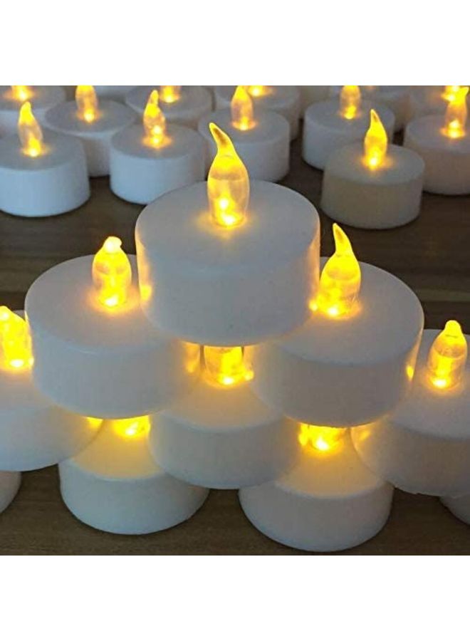 NIBEMINENT 10-Piece LED Real Wax Battery Flameless Candle Set White - Image 2
