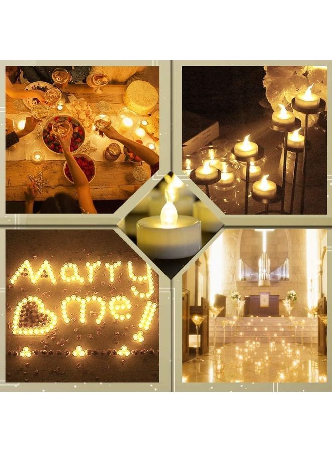 NIBEMINENT 10-Piece LED Real Wax Battery Flameless Candle Set White - Image 4