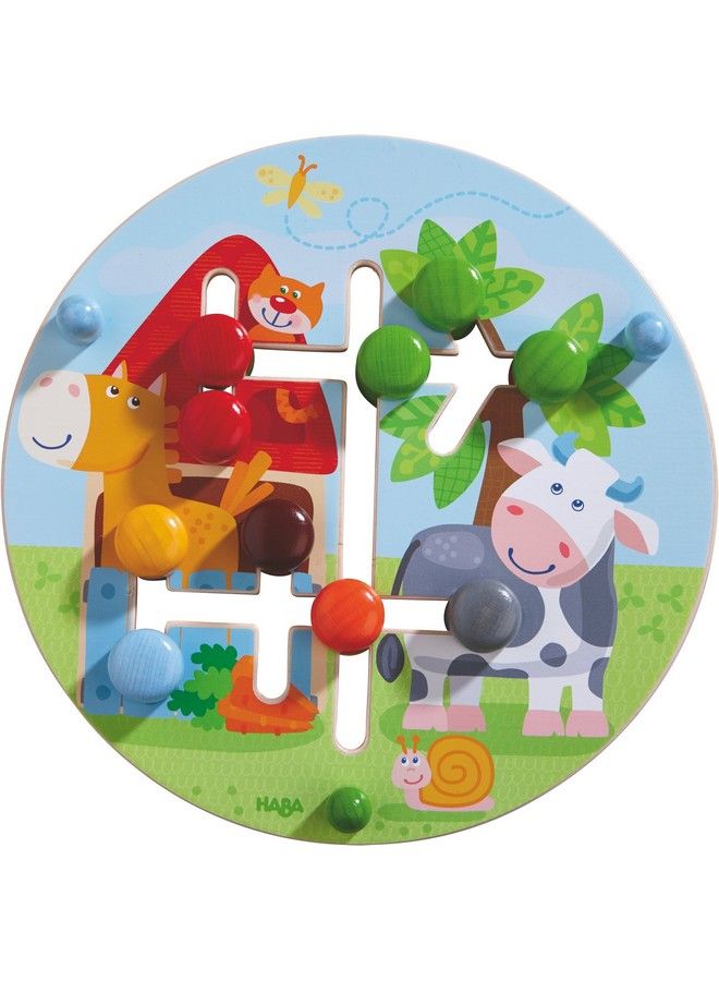 HABA Motor Skills Board On The Farm Double Sided Wooden Color And Shape Recognition Fun Ages 1 + - Image 1