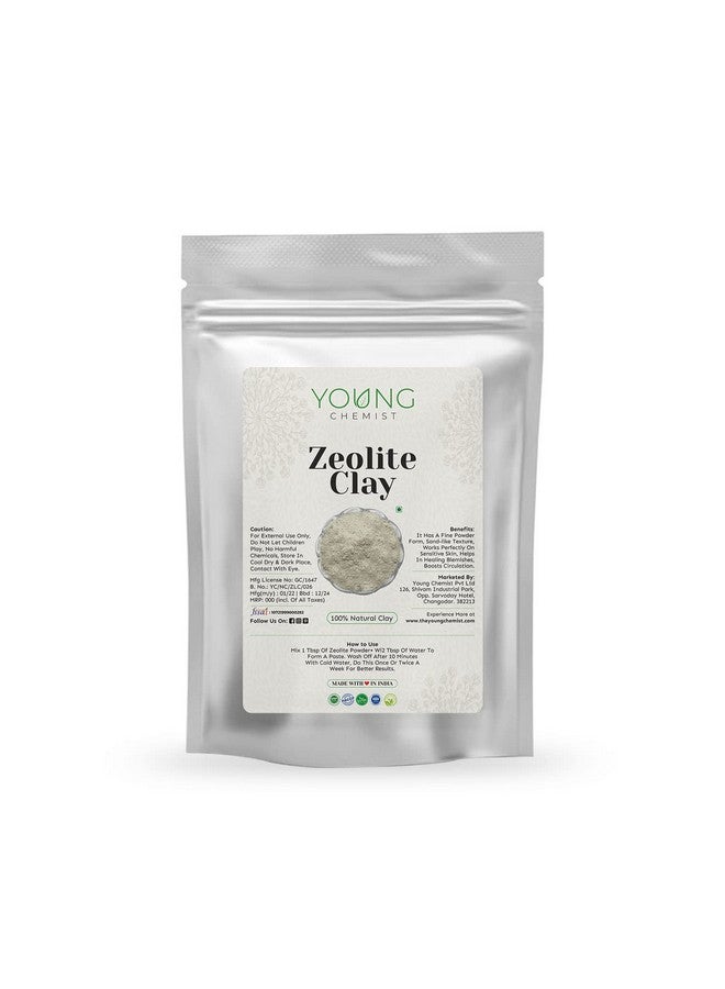 Young Chemist's Zeolite Clay/Raw, Vegan and Organic with Detoxifying Properties/Paraben free/Good for Body, Face and Hair (all Skin Type, Powder Form, Grey, 500 gram) - Image 1
