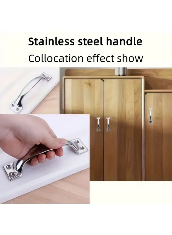 Small 4pcs Bow Shaped Stainless Steel Drawer Pulls Cabinet Door Handles Vintage Style - Image 1
